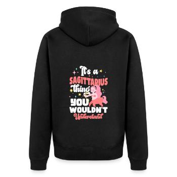 Signe du zodiaque astrologie Star Moon - Veste à capuche bio Premium Unisexe - noir - Dos - Nico (187cm)