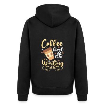 Writers Write Journalist - Unisex Premium Organic Zip Hoodie - black - Back - Nico (187cm)