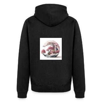 Vague de Sakura V3 - Veste à capuche bio Premium Unisexe - noir - Dos - Nico (187cm)