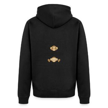 Wo sind denn meine Kollegen? - Unisex Premium Bio Zip Hoodie - Schwarz - Hinten - Nico (187cm)