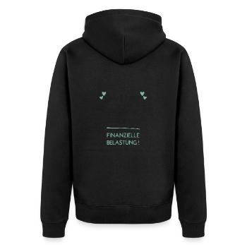 Lieber Papa ich bleibe deine finanzielle Belastung - Unisex Premium Bio Zip Hoodie - Schwarz - Hinten - Nico (187cm)
