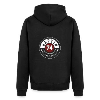 Bartın - Unisex Premium Bio Zip Hoodie - Schwarz - Hinten - Nico (187cm)