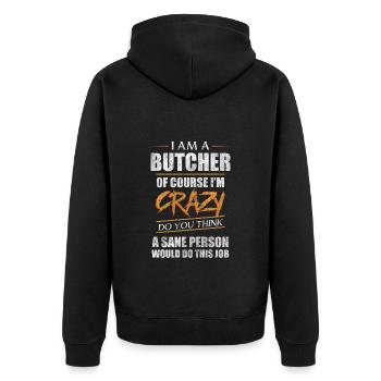 Boucherie grillade abattoir - Veste à capuche bio Premium Unisexe - noir - Dos - Nico (187cm)