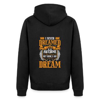 Bus Linienbus Buslenker - Unisex Premium Bio Zip Hoodie - Schwarz - Hinten - Nico (187cm)