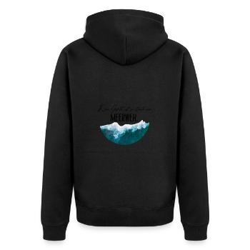 Kein Gefühl ist so stark wie Meerweh - Unisex Premium Bio Zip Hoodie - Schwarz - Hinten - Nico (187cm)