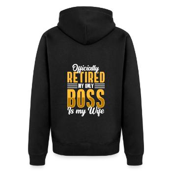 Pensioner Grandpa Pension Retirement - Unisex Premium Organic Zip Hoodie - black - Back - Nico (187cm)