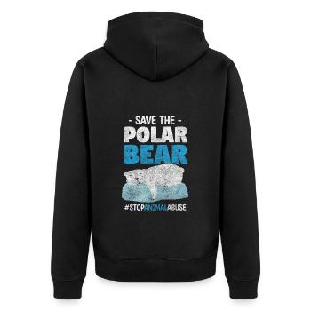 Tierschützer Aktivist Tierliebhaber Tierheim - Unisex Premium Bio Zip Hoodie - Schwarz - Hinten - Nico (187cm)