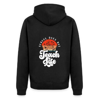 Universität Zukunft Informatik - Unisex Premium Bio Zip Hoodie - Schwarz - Hinten - Nico (187cm)