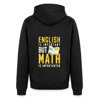 Universität Uni Schule Lernen - Unisex Premium Bio Zip Hoodie - Schwarz - Hinten - Nico (187cm)