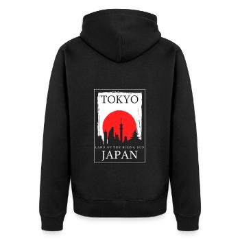 Tokyo Culture Vintage Asiatique - Veste à capuche bio Premium Unisexe - noir - Dos - Nico (187cm)