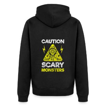 Halloween Frightening Disguise - Unisex Premium Organic Zip Hoodie - black - Back - Nico (187cm)