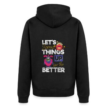 Monsters scare terribly cute - Unisex Premium Organic Zip Hoodie - black - Back - Nico (187cm)