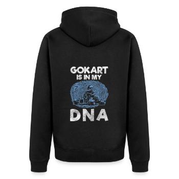 Gokart Kartfahrer Go kart Racing - Unisex Premium Bio Zip Hoodie - Schwarz - Hinten - Nico (187cm)