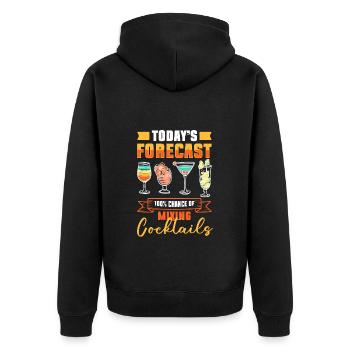 Bartender Beverages Mixer - Unisex Premium Organic Zip Hoodie - black - Back - Nico (187cm)