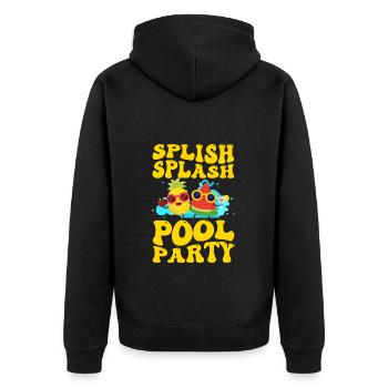 Pool Recreation Summer - Unisex Premium Organic Zip Hoodie - black - Back - Nico (187cm)