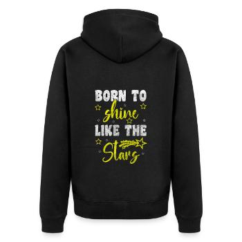 Starry Sky Sky Dream Moon - Unisex Premium Organic Zip Hoodie - black - Back - Nico (187cm)