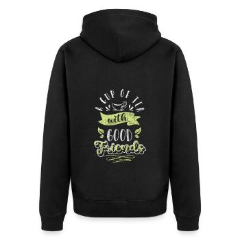 Théière Tea Lover Relaxation Heat - Veste à capuche bio Premium Unisexe - noir - Dos - Nico (187cm)
