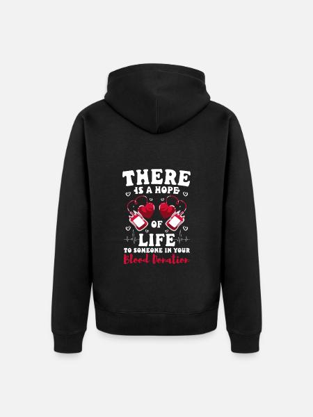 Blood Donation Help Social - Unisex Premium Organic Zip Hoodie - black