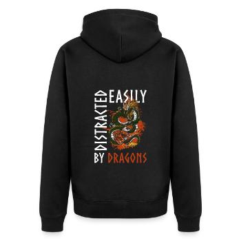 Dragon Mythologie Livres Créature - Veste à capuche bio Premium Unisexe - noir - Dos - Nico (187cm)