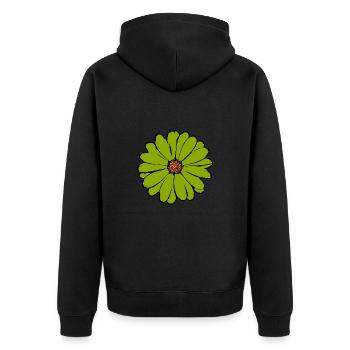 Fleur verte, fleur verte, fleurs vertes, jour de la Saint-Patrick - Veste à capuche bio Premium Unisexe - noir - Dos - Nico (187cm)