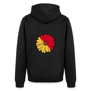 70s Flower Pattern - Unisex Premium Organic Zip Hoodie - black - Back - Nico (187cm)