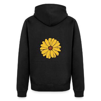 Fleur Fleur Jaune Idée Cadeau Noël - Veste à capuche bio Premium Unisexe - noir - Dos - Nico (187cm)