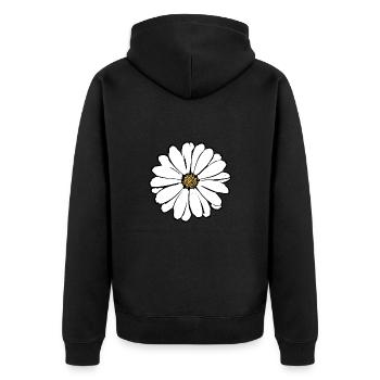 Blume weiß weiße Blumen Sommer Hippie Geschenkidee - Unisex Premium Bio Zip Hoodie - Schwarz - Hinten - Nico (187cm)
