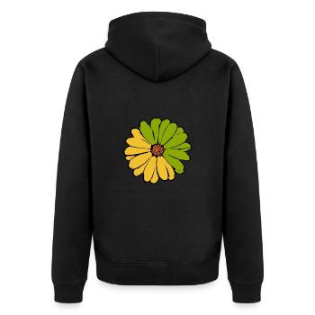Fleur jaune vert jaune vert fleur - Veste à capuche bio Premium Unisexe - noir - Dos - Nico (187cm)