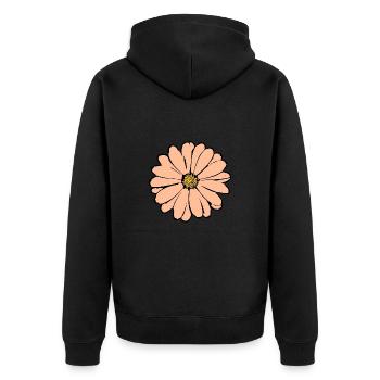 Blume pastell Blume Blumen pastell Blumen - Unisex Premium Bio Zip Hoodie - Schwarz - Hinten - Nico (187cm)