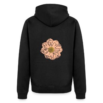 Blume pastell Blume Blumen pastell Blumen - Unisex Premium Bio Zip Hoodie - Schwarz - Hinten - Nico (187cm)