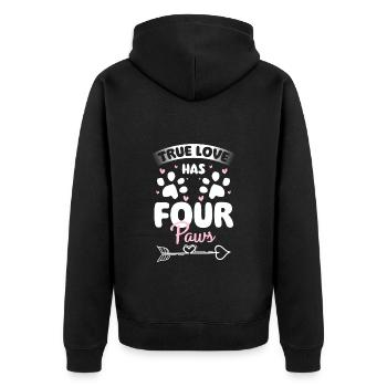 Perser Katzendame Katzenfreund - Unisex Premium Bio Zip Hoodie - Schwarz - Hinten - Nico (187cm)