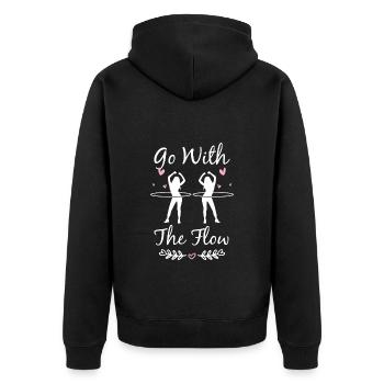 Hullern Fitness Workout Frau - Unisex Premium Bio Zip Hoodie - Schwarz - Hinten - Nico (187cm)