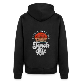 Student University Graduation Exam - Unisex Premium Organic Zip Hoodie - black - Back - Nico (187cm)