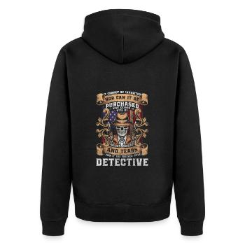 Enquêteur-détective Police criminelle - Veste à capuche bio Premium Unisexe - noir - Dos - Nico (187cm)