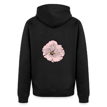 Blume rosa pinke Blume Blumen pink rosa Blumen - Unisex Premium Bio Zip Hoodie - Schwarz - Hinten - Nico (187cm)