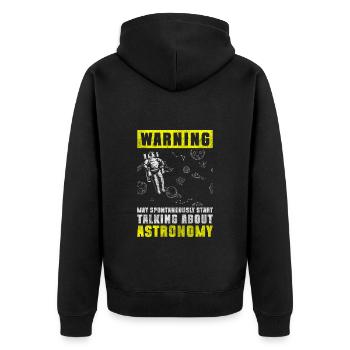 Universum Weltraum Astronom - Unisex Premium Bio Zip Hoodie - Schwarz - Hinten - Nico (187cm)