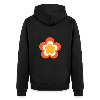 70s Flower Hippie Festival Costume - Unisex Premium Organic Zip Hoodie - black - Back - Nico (187cm)