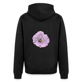 Flower pastel flower flowers pastel flowers lilac - Unisex Premium Organic Zip Hoodie - black - Back - Nico (187cm)