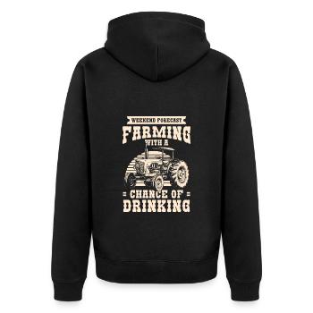 Agriculture Farm Farmer Innkeeper - Unisex Premium Organic Zip Hoodie - black - Back - Nico (187cm)