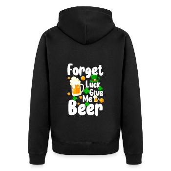 Irish Shamrock Leprechaun Celtic - Unisex Premium Organic Zip Hoodie - black - Back - Nico (187cm)