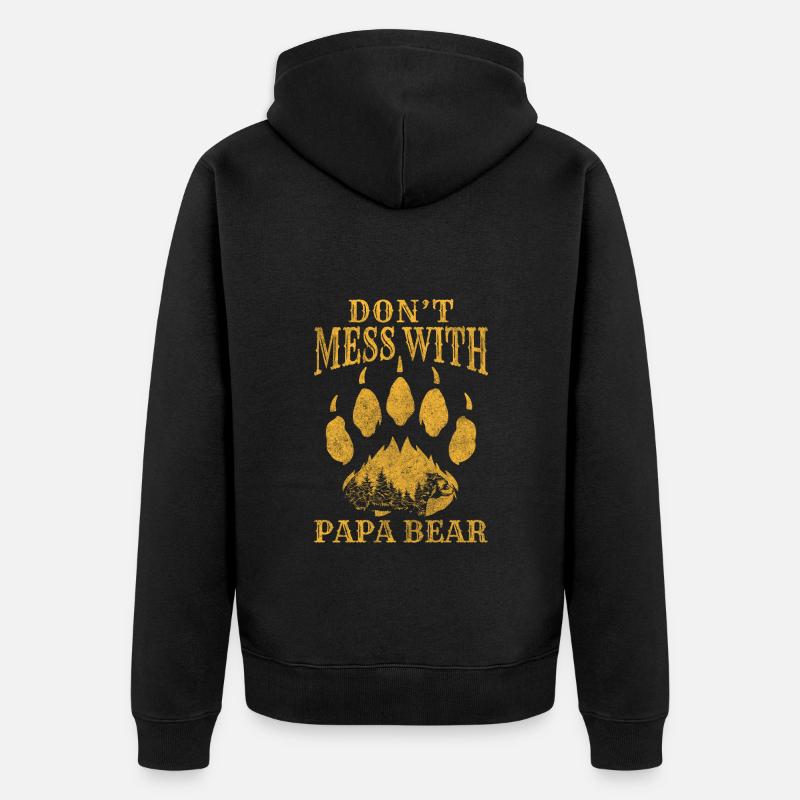 Bär Winterschlaf Tier - Unisex Premium Bio Zip Hoodie - Schwarz