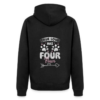 Katze Katzenpapa Katzenfreund Hauskatze - Unisex Premium Bio Zip Hoodie - Schwarz - Hinten - Nico (187cm)