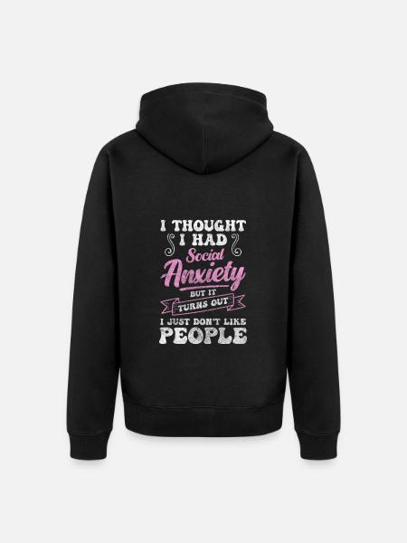 Introvert Reserved Loner - Unisex Premium Organic Zip Hoodie - black