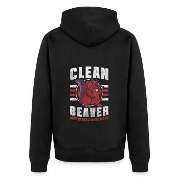 Rodent Dam Canada Beavertail - Unisex Premium Organic Zip Hoodie - black - Back - Nico (187cm)