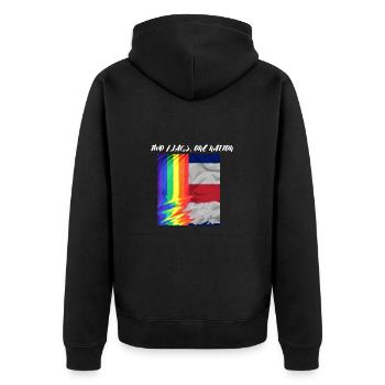 TWO FLAG ONE NATION LGBTQ x FRANCE - Veste à capuche bio Premium Unisexe - noir - Dos - Nico (187cm)
