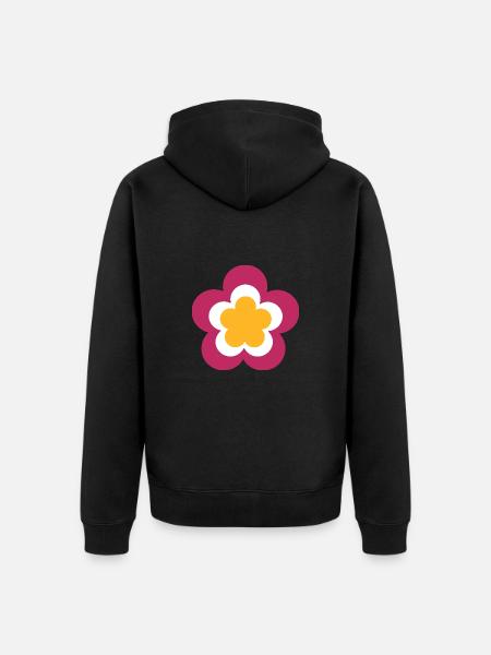 70s Flower Pattern Violet, Fascife, - Unisex Premium Organic Zip Hoodie - black