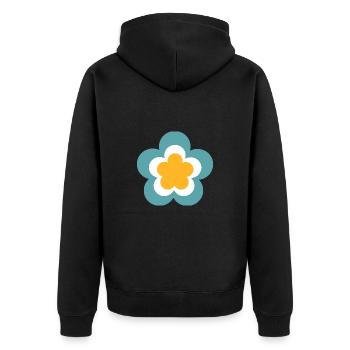 70s Flower Pattern Retro Hippie Flowers Power - Unisex Premium Organic Zip Hoodie - black - Back - Nico (187cm)