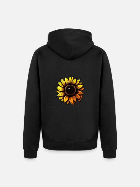 Sonnenblume - Unisex Premium Bio Zip Hoodie - Schwarz