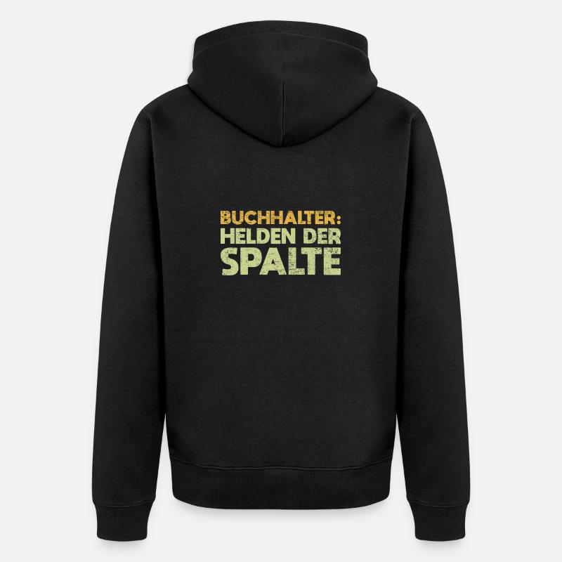 Buchhalter: Helden Der Spalte - Unisex Premium Bio Zip Hoodie - Schwarz