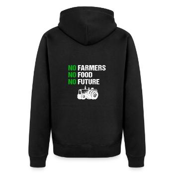 Pas d’agriculteurs, pas de nourriture, pas d’avenir Agriculteurs - Veste à capuche bio Premium Unisexe - noir - Dos - Nico (187cm)